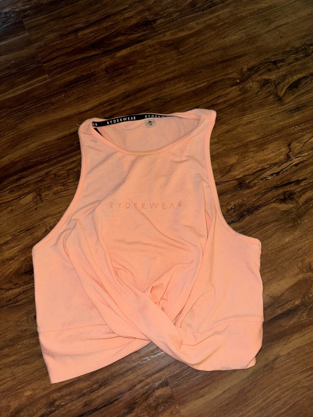 Ryderwear Front Twist Crop Tank coral color MEDIUM